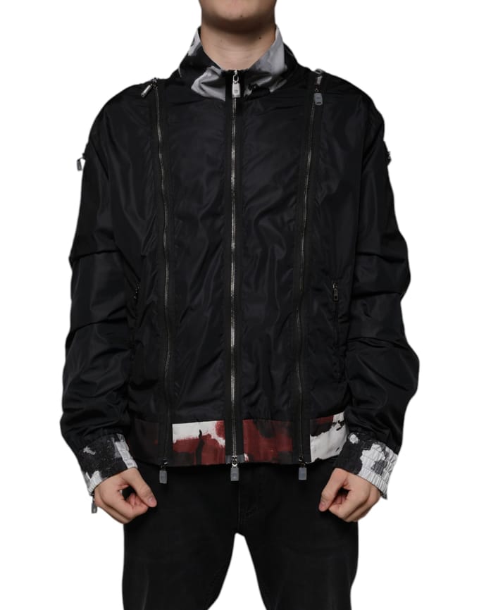 Multizip Bomberjack met Abstracte Print