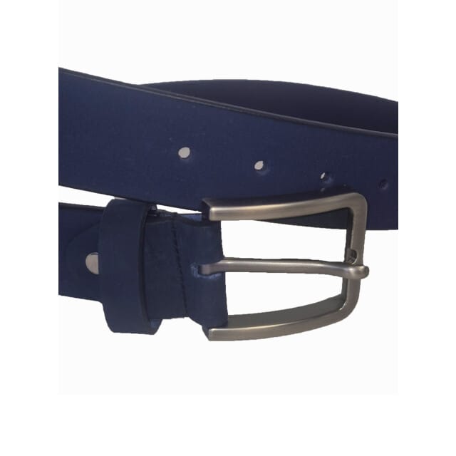 Mens Belt - Riem - Mannen - 85 - Blauw - Leer - DK-BL-02 OBI-069041A
