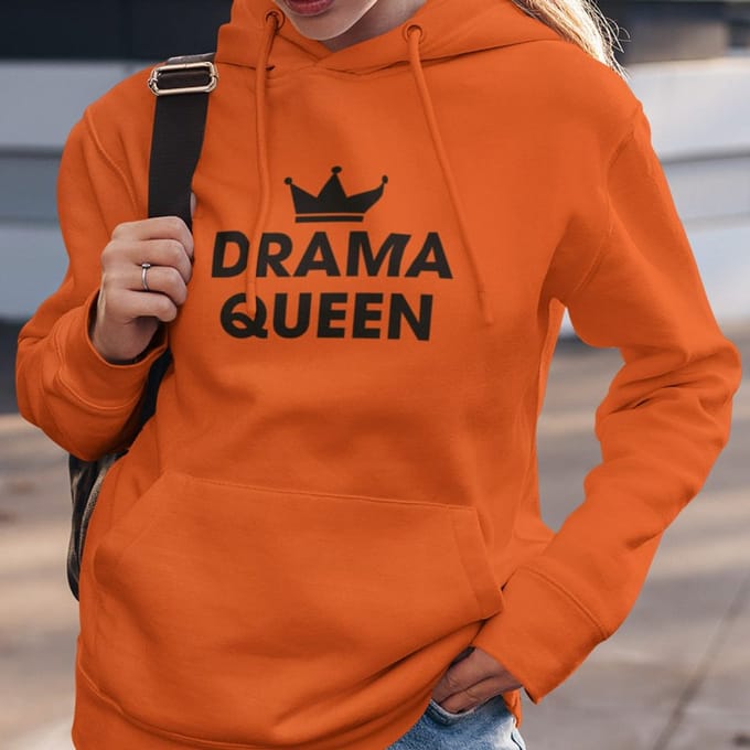 Oranje Koningsdag Hoodie Drama Queen M