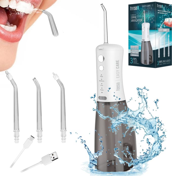 Teesa Easy Care 2 - Draadloze Waterflosser - IPX7 - 3 Opzetstukken - 6,89 Bar