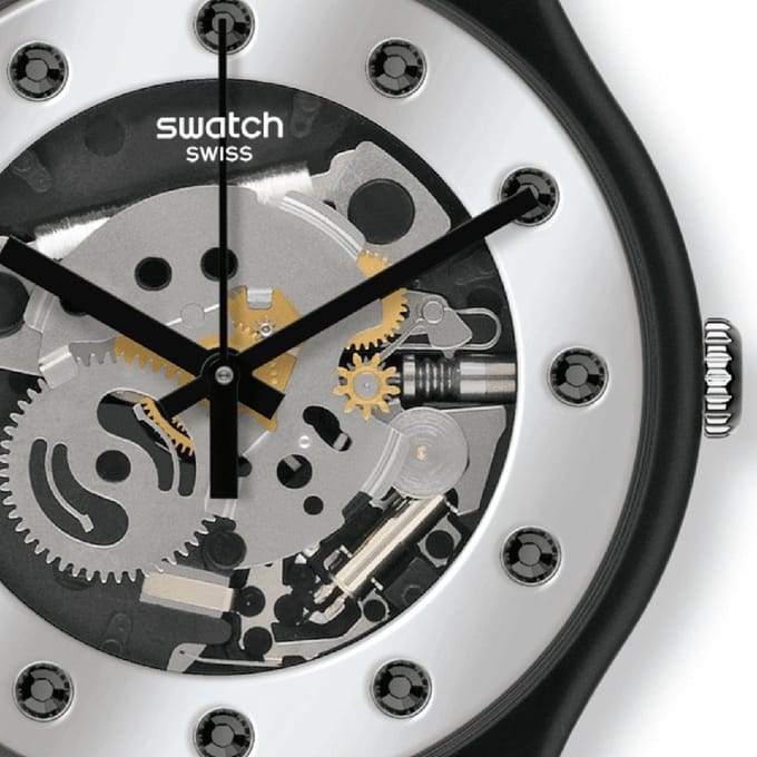 Swatch Originals Large (41mm) SO29B109 Silver Glam Again Horloge