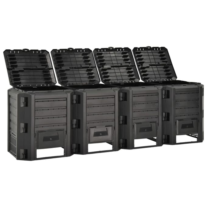 vidaXL - Compostbak - 1600 - L - zwart