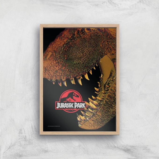 Jurassic Park Giclee Art Print - A4 - Wooden Frame