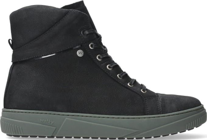 Wolky Veterschoenen Wheel zwart/saliegroen nubuck
