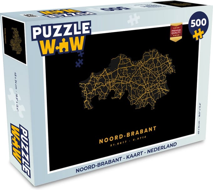 Puzzel Noord-Brabant - Kaart - Nederland - Legpuzzel - Puzzel 500 stukjes