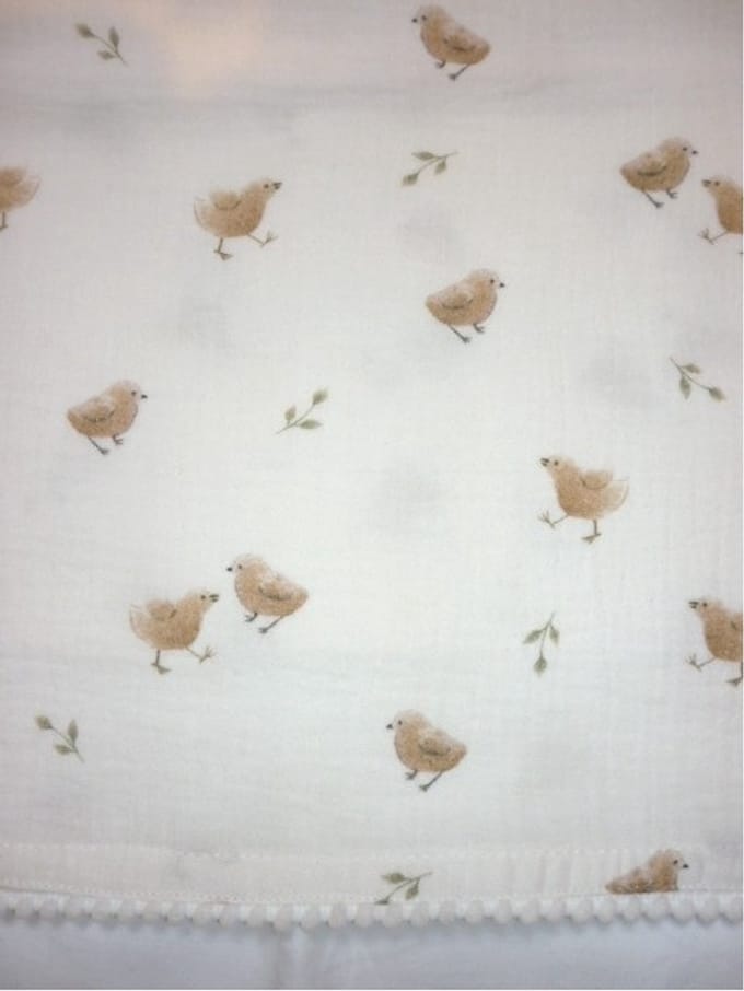 Oogappel Kuikens Hydrofiel Ledikantlaken 100x150 cm-Offwhite-Beige