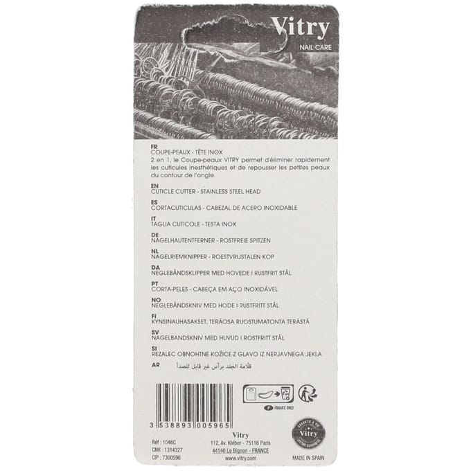 Vitry Roestvrijstalen Huidtrimmer met kop (Kleur : Blauw)