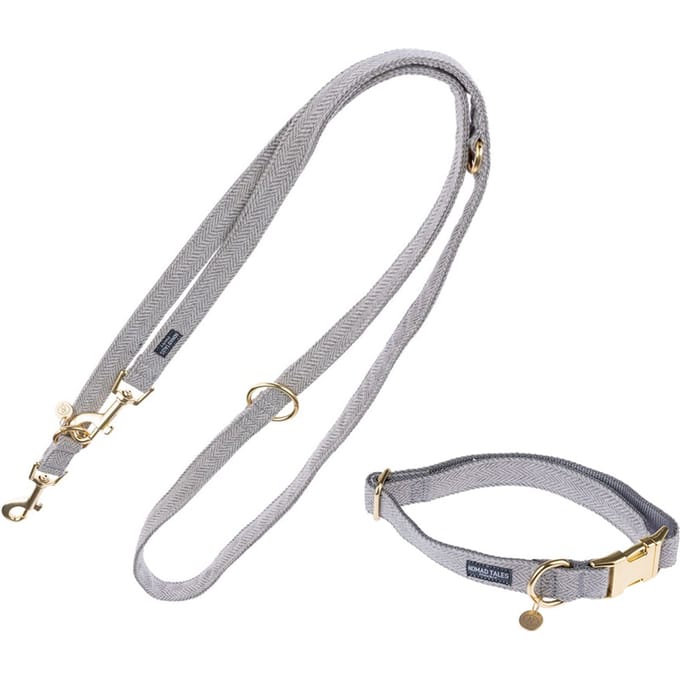 Nomad Tales Calma Hondenriem, stone - 200 cm lang, 20 mm breed
