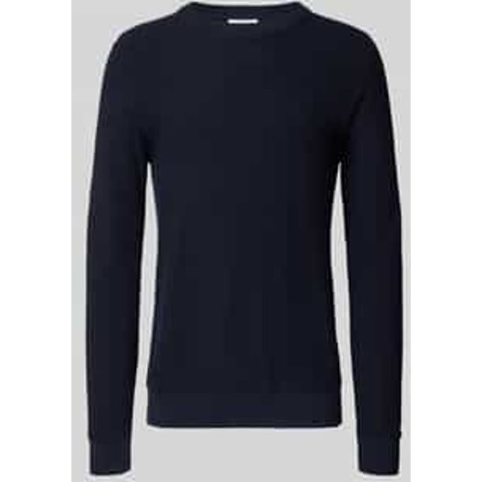 Gebreide pullover met structuurmotief en ronde hals
