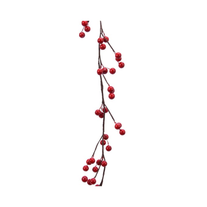 Guirlande foam bessen rood decoratie - kunstbessen slinger 130 cm.