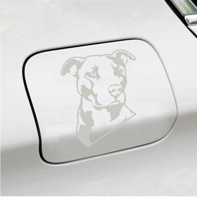 Bumpersticker - Pitbull  - 13 X 11 - Zilver
