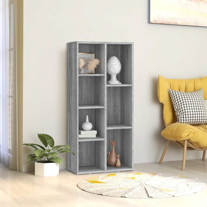 vidaXL - Boekenkast - 50x25x106 - cm - grijs - sonoma - eikenkleurig