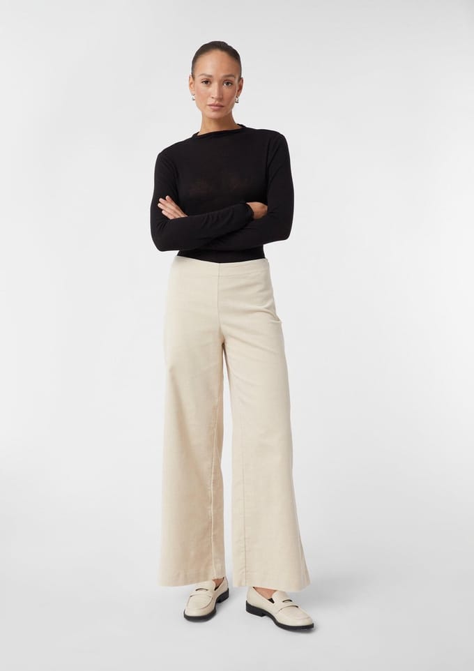 Wide Corduroy Suit Trousers Casual Fit Dames COMMA