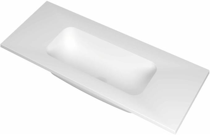 INK Reflekt Wastafel Polystone Midden Zonder Kraangat - 1000x400x15 mm - Mat Wit