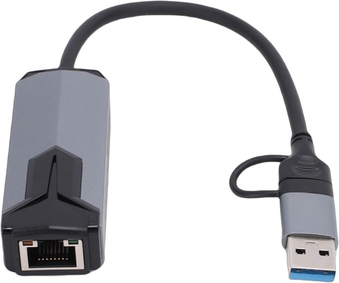 Ethernet Adapter - Netwerk Adapter - Snelle Internetverbinding - 5Gbps Snelheid USB3.0 - Aluminium Behuizing - Zwart