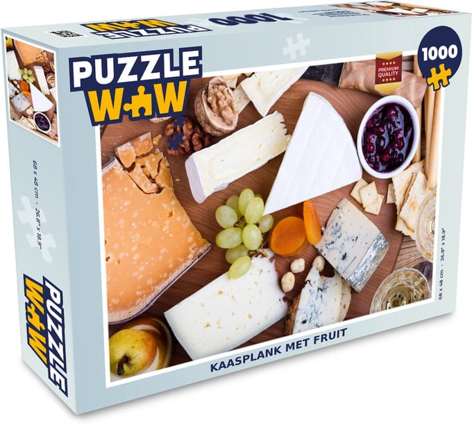 Puzzel Kaasplank met fruit - Legpuzzel - Puzzel 1000 stukjes volwassenen