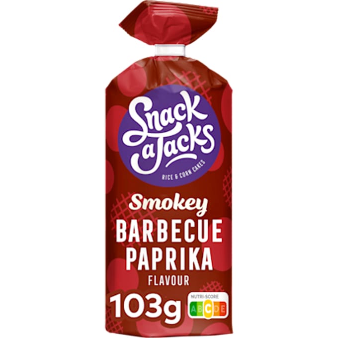 Rijstwafel Snack-a-Jacks BBQ paprika pak 103 gram