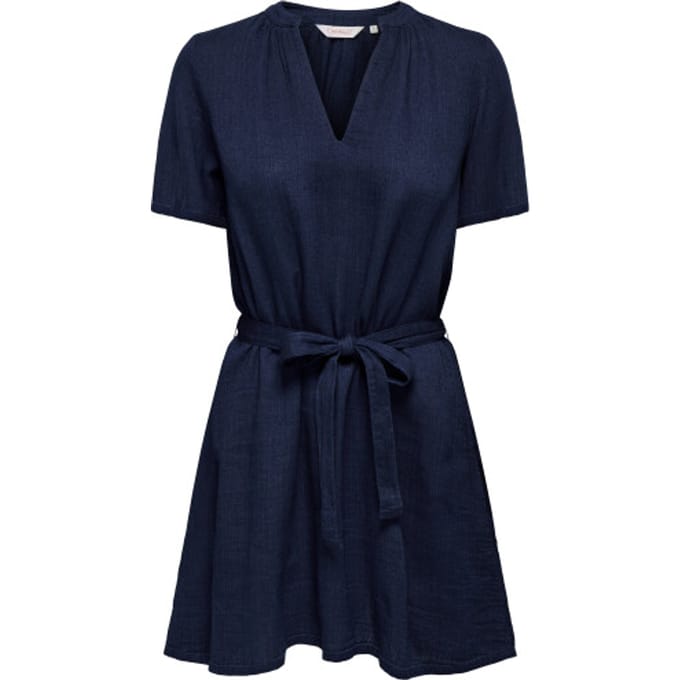ONLY - ONLLEONI SS V NECK SHORT DRESS WVN Dames Jurk