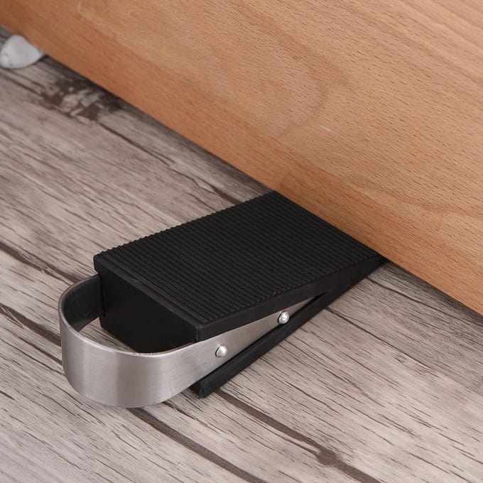 1 stuks Rubber Roestvrij Staal Deurstopper Wigblok Stopper Veiligheidsbeschermer Thuis Kantoor Gebruik Hot