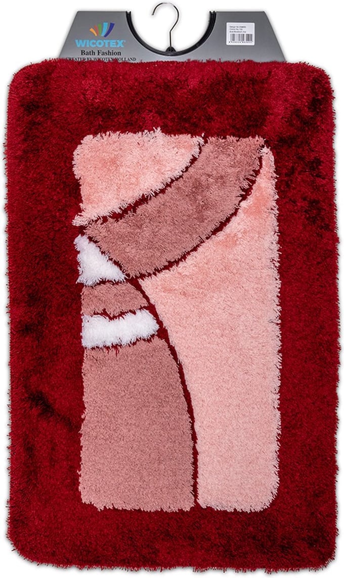 Wicotex - Badmat Bordeaux - Badmat - Antislip onderkant - Afmeting 60x90cm