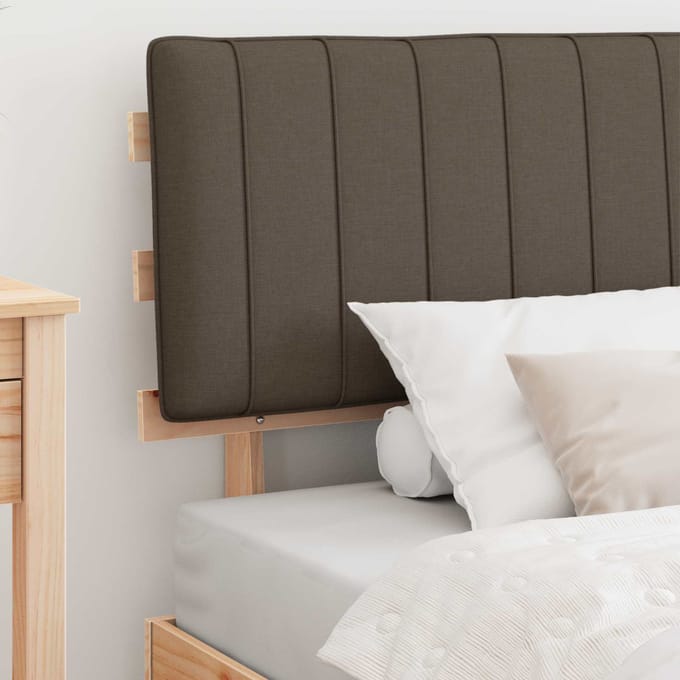 vidaXL - Bedframe - met - Gevoerde - Hoofdbord - Taupe - 100 - x - 200 - cm