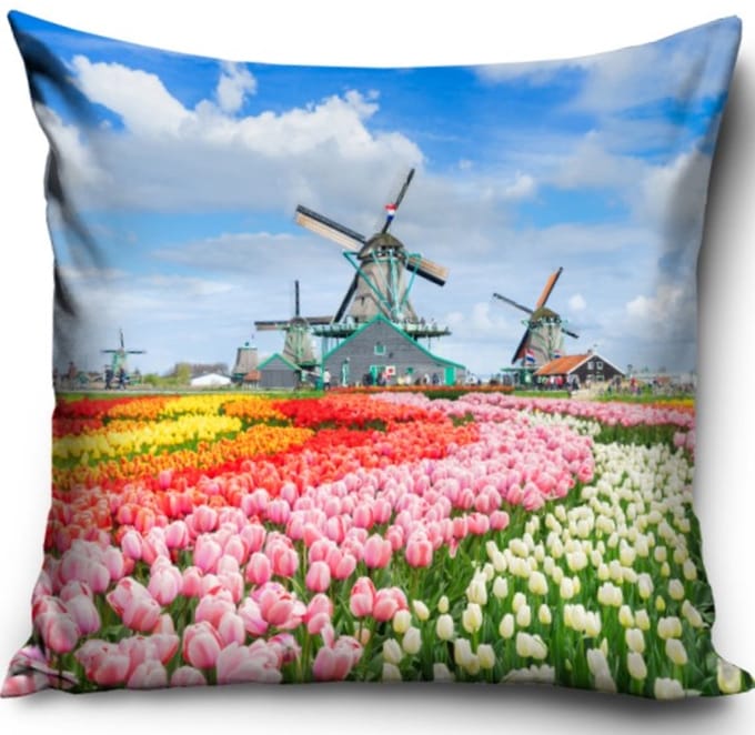 Decoratieve Kussensloop Tulpen & Windmolens 40x40 cm