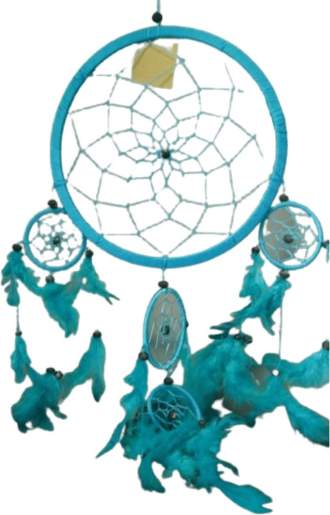 Dromenvanger veren 42cm Turquoise