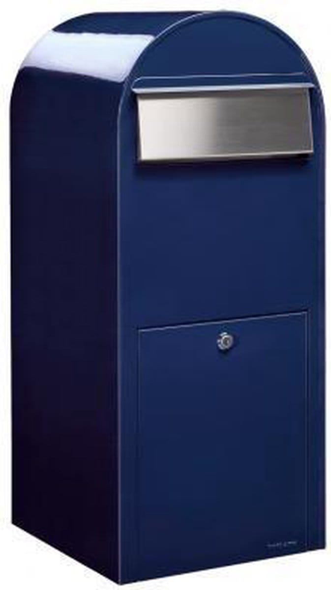 Brievenbus Bobi Jumbo Donker Blauw / RVS Klep