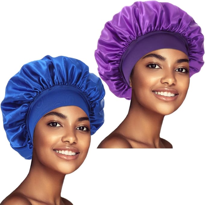 Set van 5 satijnen haarbonnets voor een comfortabele nachtrust