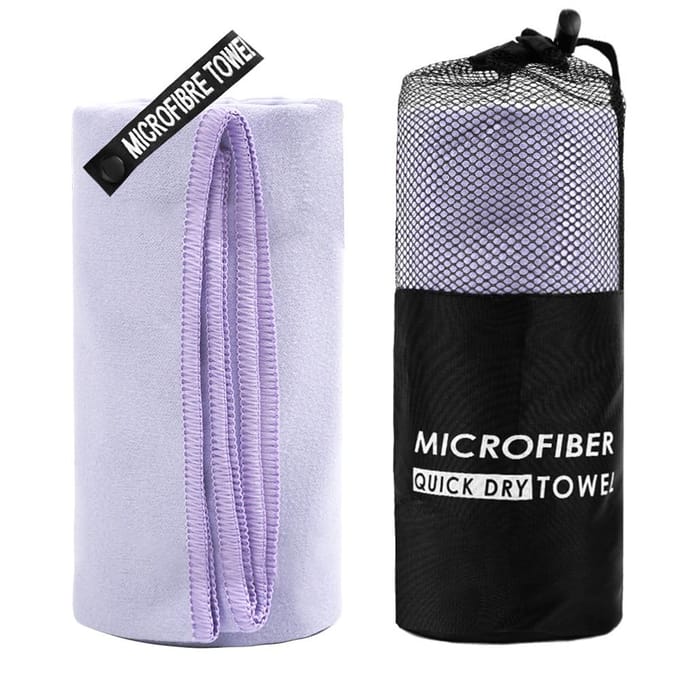 Microvezel reishanddoeken, sneldrogende handdoek voor kamperen, strandgym, backpacken 40x80cm paars