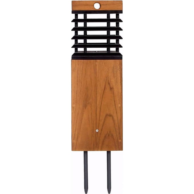 Les Jardins LED solar padverlichting Tekura, teak/grijs, piek