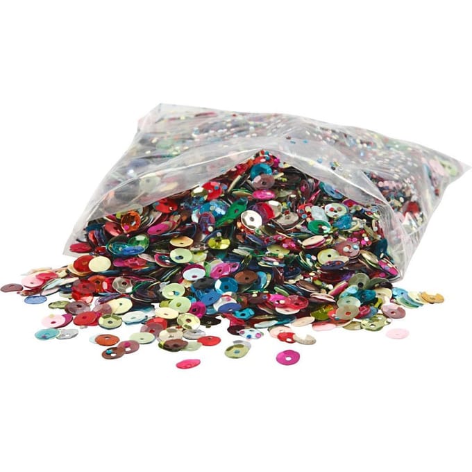 Pailletten, rond, afm 6 mm, 100 gr/ 1 doos