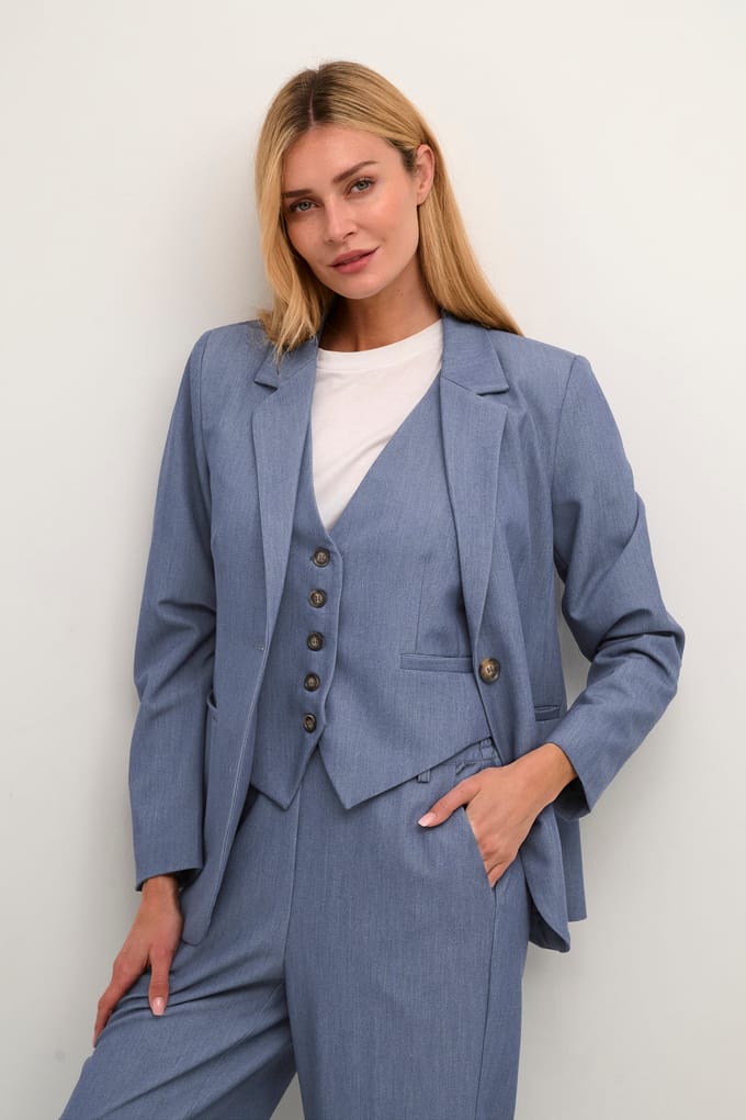 Vest Tight fit indigo blue