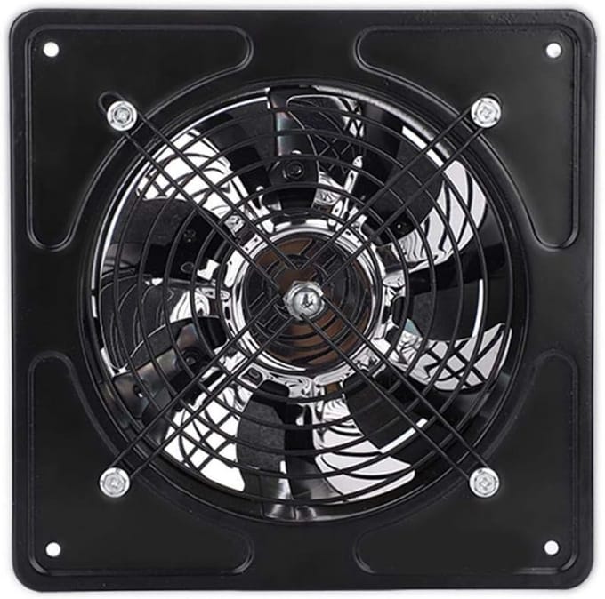 Afzuigventilator - Wandventilator - Ventilatie - Stille Werking - 150 mm Diameter - Zwart