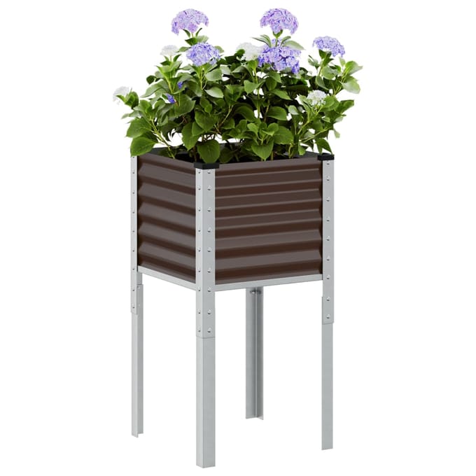 vidaXL - Plantenbak - Bruin - 45x45x88 - cm - Staal