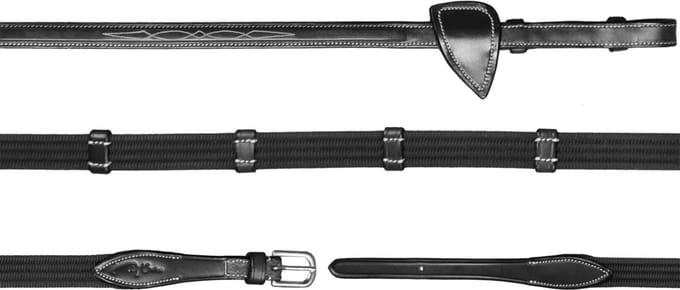 Dyon Webband teugel 5/8 met 9 passanten Zwart - Full | Teugels paard