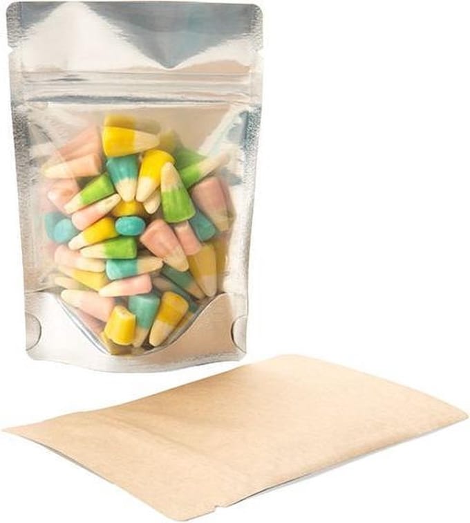 Stazakken Transparant/Kraft 10x6x15cm | 57 gram (100 stuks)
