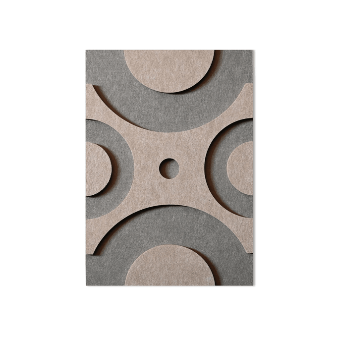 Dot vilt wanddecoratie - Grey & taupe / Kleur buiten / 43 x 30 cm