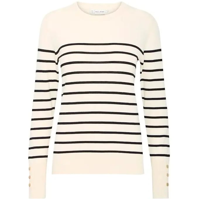 Gestreepte dames trui met ronde hals Pulz Jeans Sara