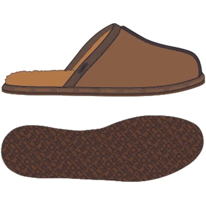 Superdry Mule Pantoffels Brown Grootte: 6-7