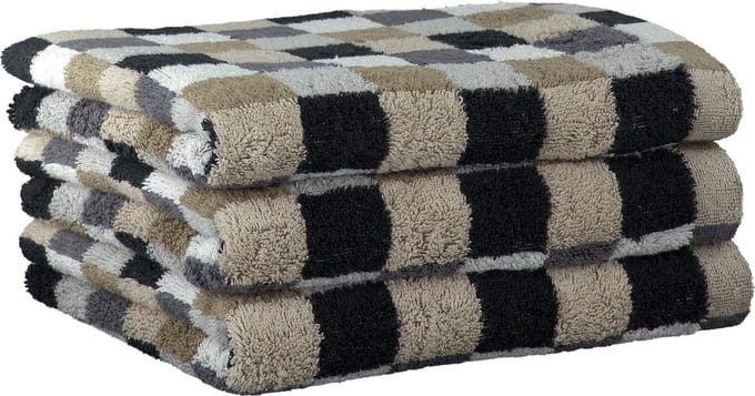 Cawo Lifestyle Karo Handdoek - Kiezelsteen 50x100