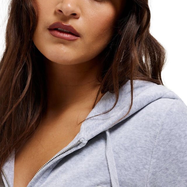 Juicy Couture Robertson hoodie met ritssluiting GRIJS - Maat XL