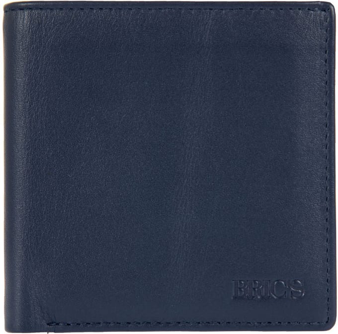 BRIC'S Leren Portemonnee Weense doos Bernina Wallet Ocean Blue Donkerblauw