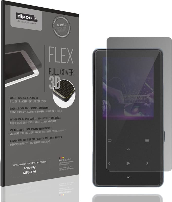 dipos FLEX – Matte Privacy Screenprotector geschikt voor Aroeally MP3-179 | Volledige Schermbescherming | Case-Friendly