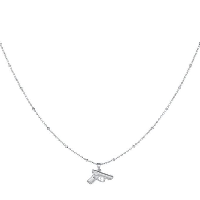 Bijoutheek Collier Pistool 3D Zilver