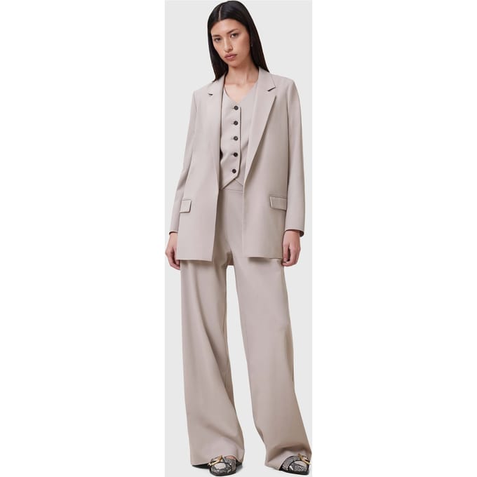AllSaints Aleida Tri Blazer Greige Brown Größe: 12 | Blazer Outlet | Damen | Braun