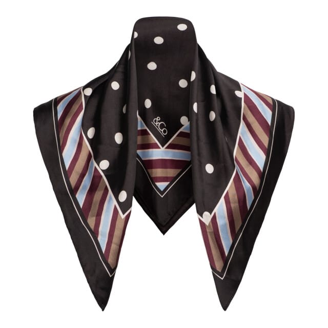 &Co Woman &co women sjaaltje silke dot dark chocolate