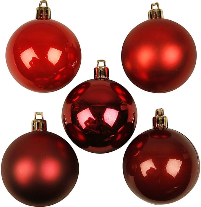 Kerstballen, d 6 cm, rode harmonie, 20 stuk/ 1 doos
