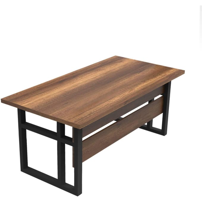 MN1 Bureau | 100% MELAMINE | Walnoot - Emob - Bureautafels - Bruin - Melamine; Spaanplaat