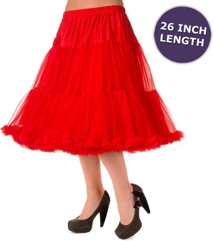Banned 50's Petticoat Lang Rood